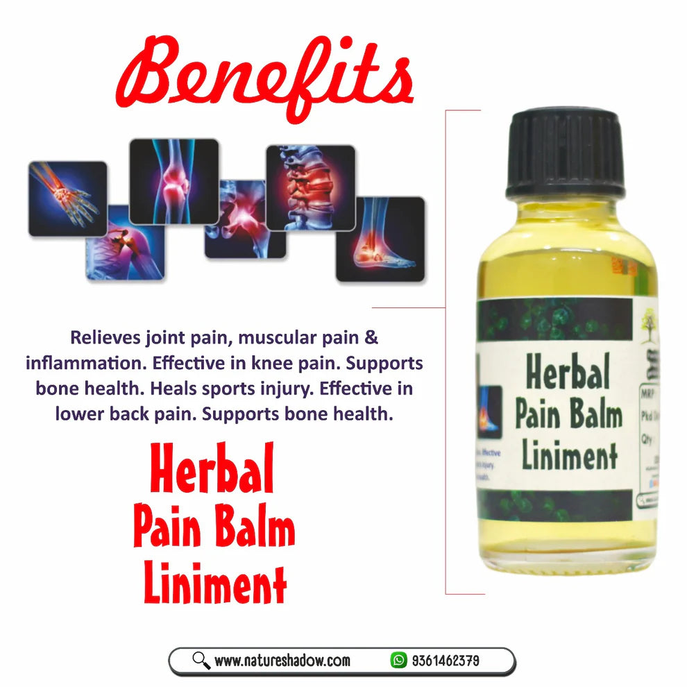 Herbal Liniment Oil For Body Pain, Nose Block And Muscles Pain - 30 ML Pack