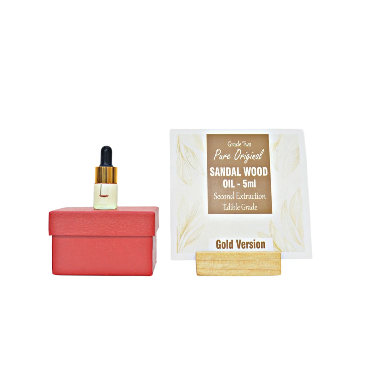 Edible Grade Pure Original Sandalwood Oil - Grade 2, Second Extraction (Gold Version) - 5 ML