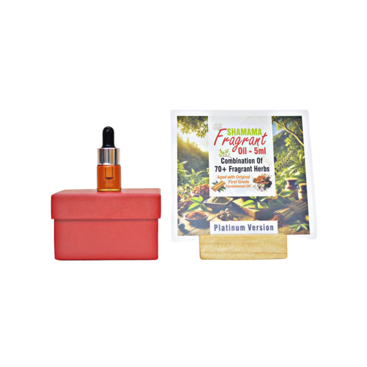 Shamama Fragrant Oil - Platinum Version (Aged with Original First Grade Sandalwood Oil) - Combination Of 70+ Fragrant Herbs - 5 ML