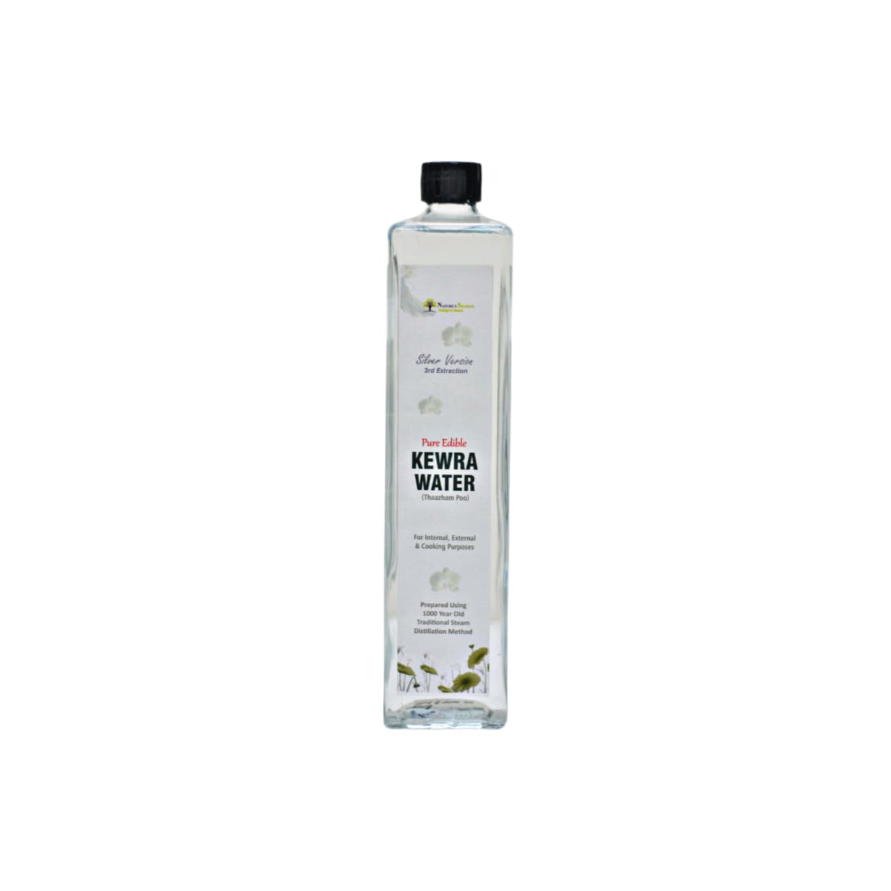 Pure Edible Kewra (Thaazham Poo) Water - Silver Version (Third Extraction)
