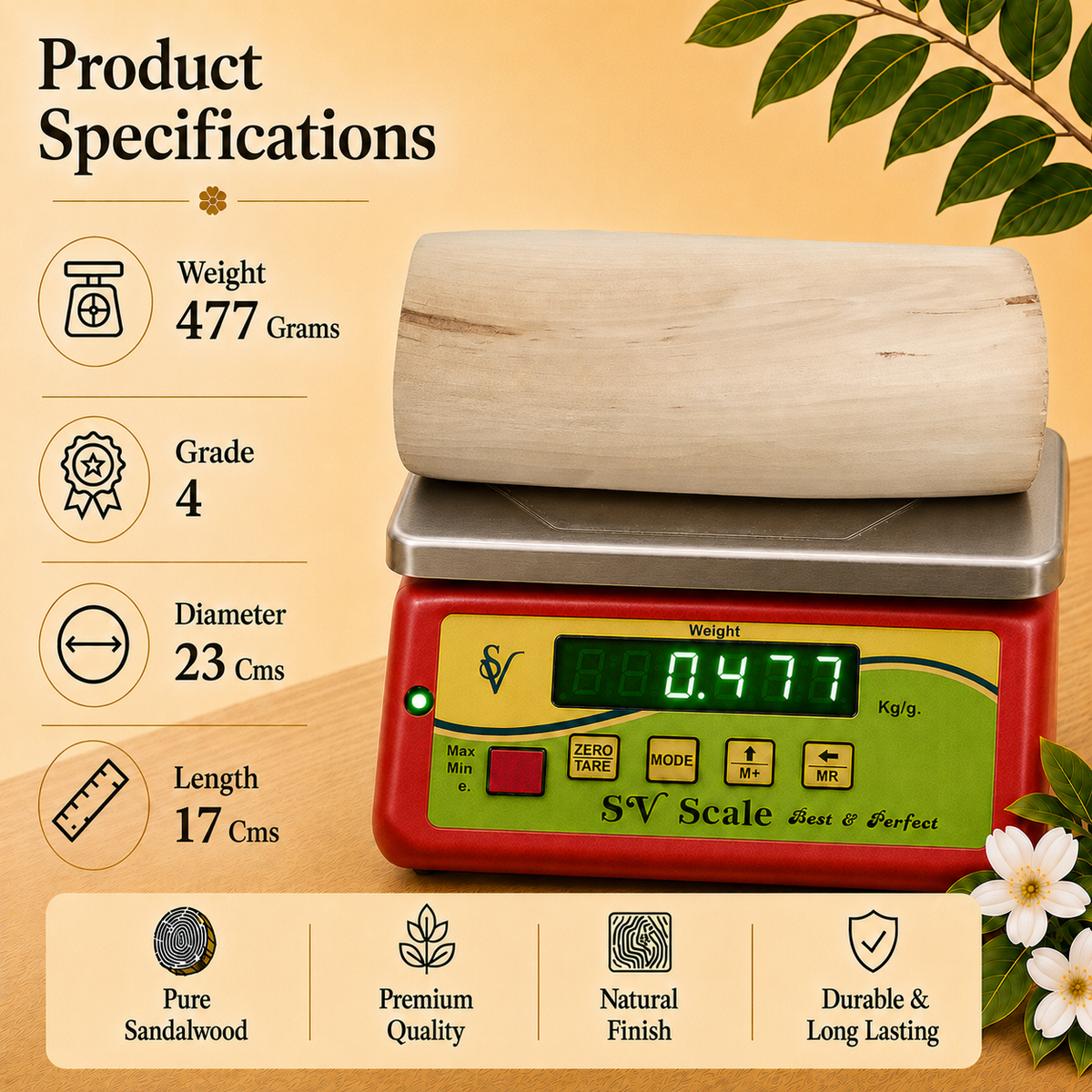 Fourth Grade Sandalwood Log with ISI Seal