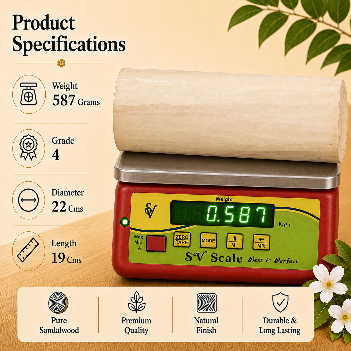 Fourth Grade Sandalwood Log with ISI Seal