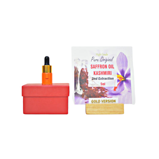 Pure Saffron Oil - Kashmiri - (Gold Version) Second Extraction - 5 ML