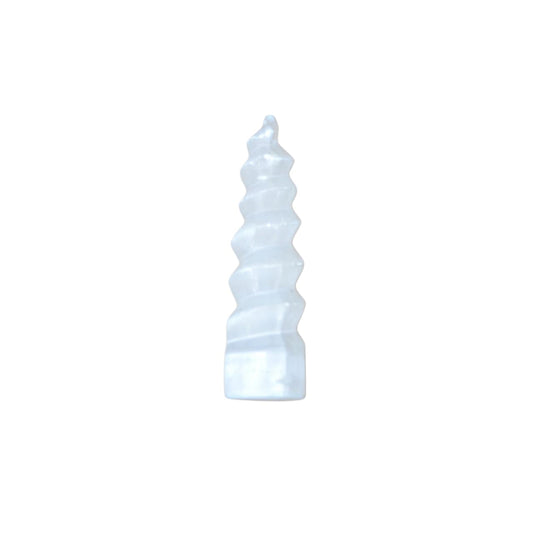 Selenite Spiral Tower | Energy Cleansing + Clarity Decor