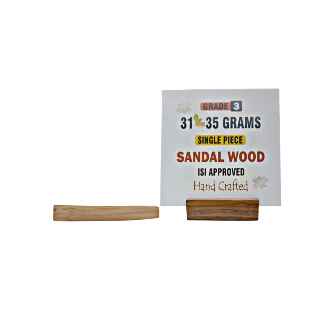 Grade 3 - Original Sandalwood Piece (Single Piece) - Handcrafted with Excellence