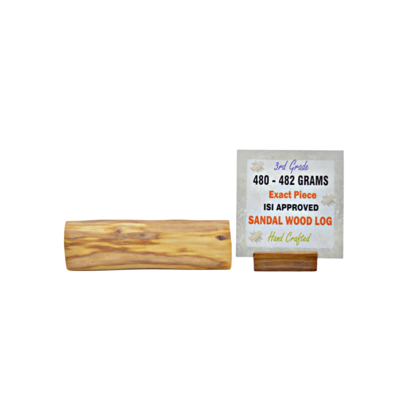 Third Grade Sandalwood Log with ISI Seal